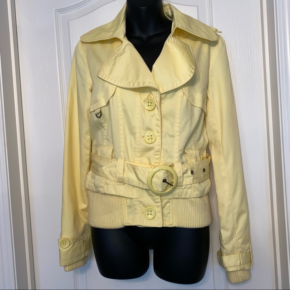 Yellow "Short Trenchcoat" Jacket Style w/ Belt